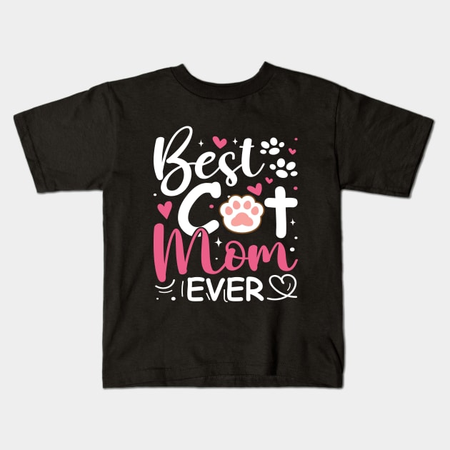 Happy Mother's Day To The  Best Cat MomMothers Day Cat Lover Kids T-Shirt by Peter smith